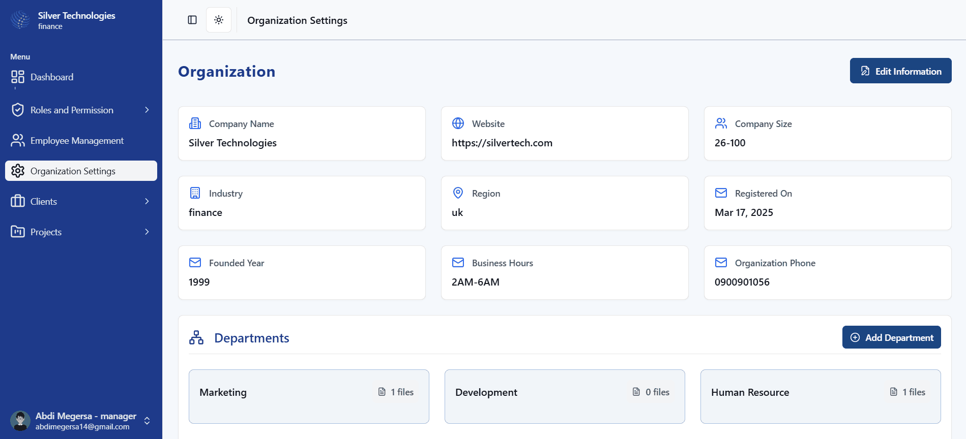 OfficeLess workspace dashboard